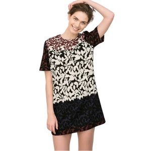 NEW ZARA Mini Shift Dress Leaf Print Dress Sz S
